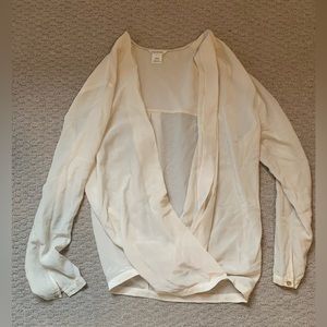 Club Monaco ivory/cream sheer wrap cardigan